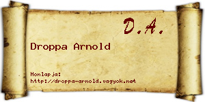 Droppa Arnold névjegykártya