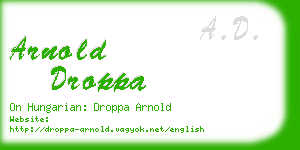 arnold droppa business card